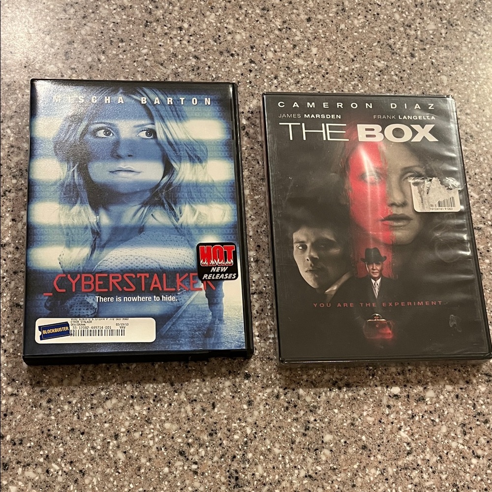 2 DVDx- Intrigue/Thrillers: Cyberstalker and The Box DVD Set